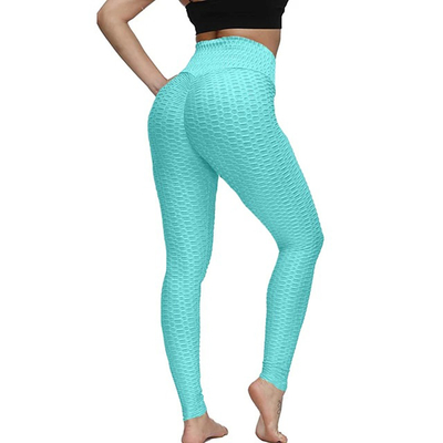 Women'S High Waist Yoga Pants Ruched Butt Lifting Jacquard Leggings Tummy Control